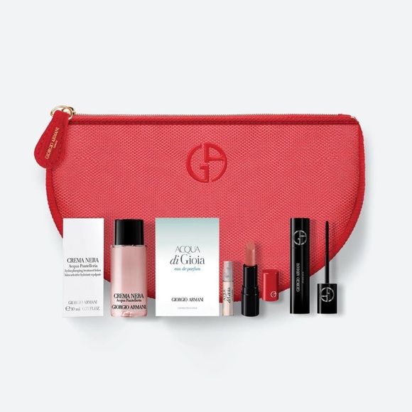 Giorgio Armani Other - Giorgio Armani Makeup Collection with Red Cosmetic Pouch